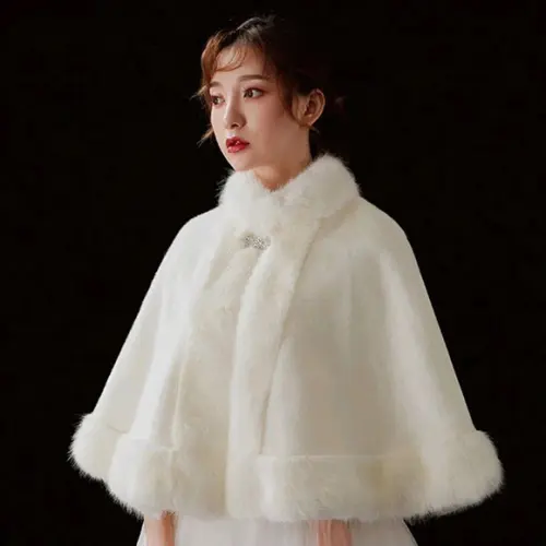 Estola Capa Ponche Off White Pre Wedding Casamento Noiva
