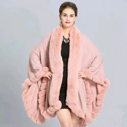 Estola Pelerine Ponche pelo Luxuosa