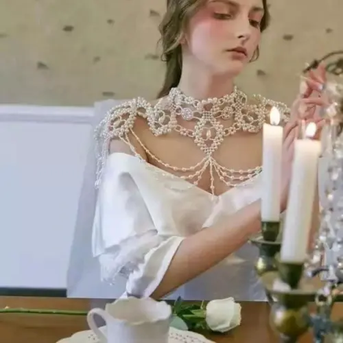 Gargantilha Bolero Artesanal Noiva Civil Casamento
