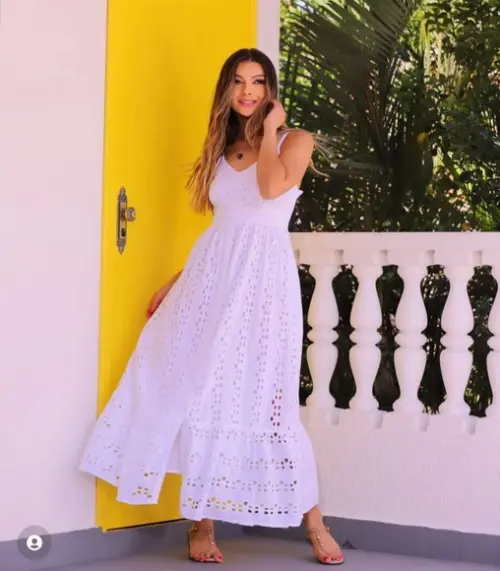 Vestido Branco Algodão Bordado Lese Civil