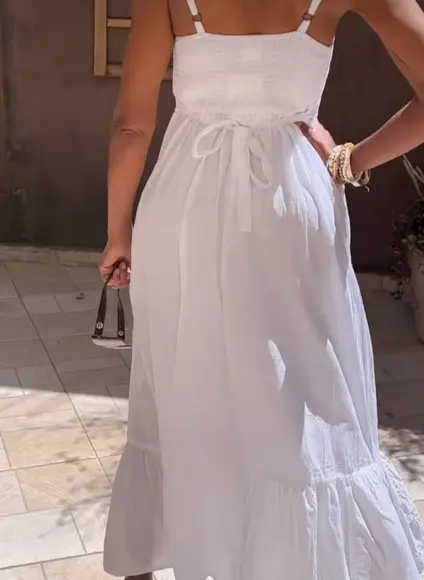 Vestido Branco Algodão Laise Festa Civil Batizado Plussize