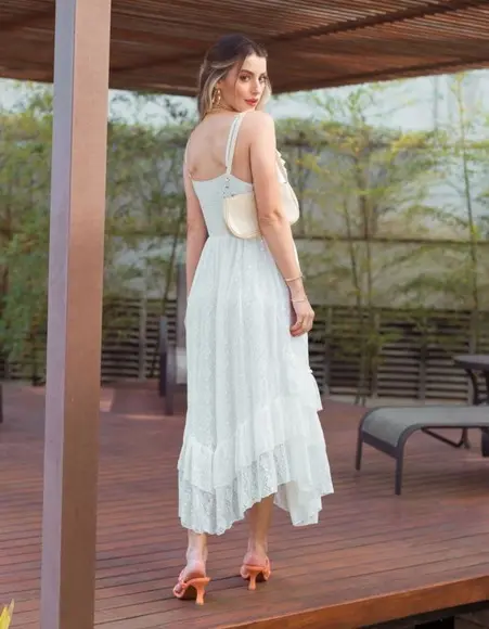 Vestido Branco Renda Grupir Réveillon