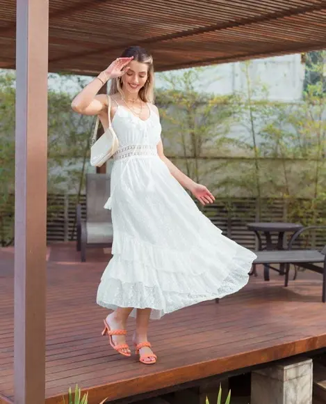 Vestido Branco Renda Grupir Réveillon