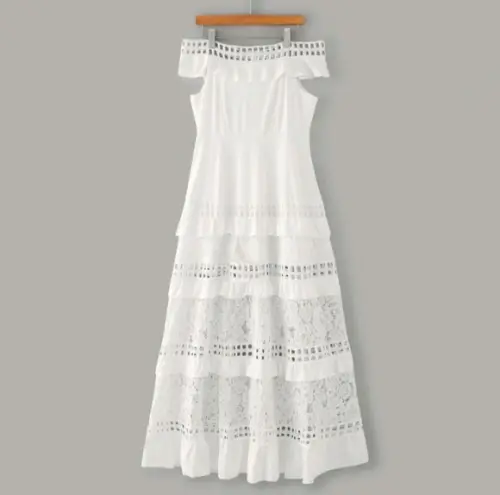 Vestido Branco Renda Guipir Civil Prewedding Noiva