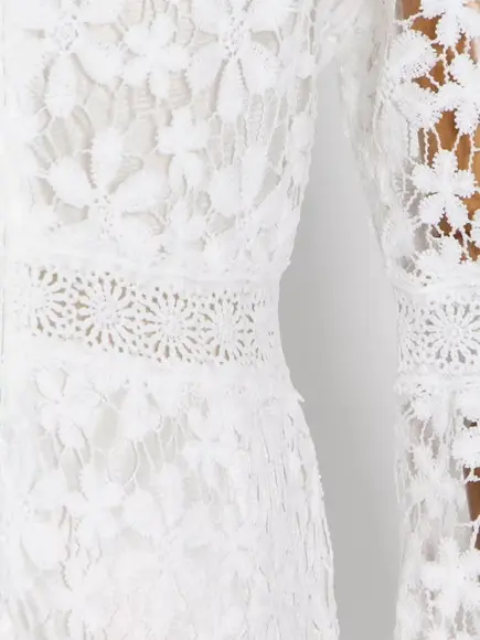 Vestido Branco Renda Guipir Civil Pre Wedding Noivado