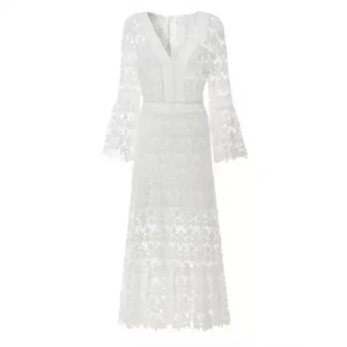Vestido Branco Renda Guipir Civil Pre Wedding Noivado