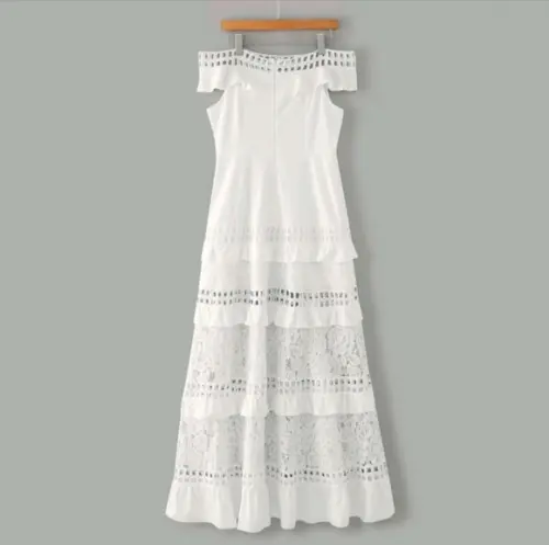 Vestido Branco Renda Guipir Civil Prewedding Noiva