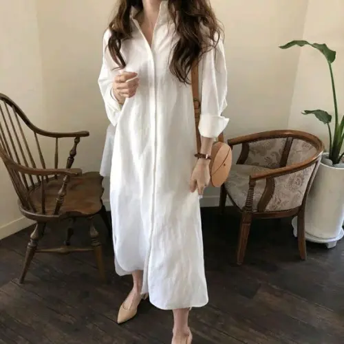 Vestido Chemise Algodão Botões Sob Medidas Plus Size