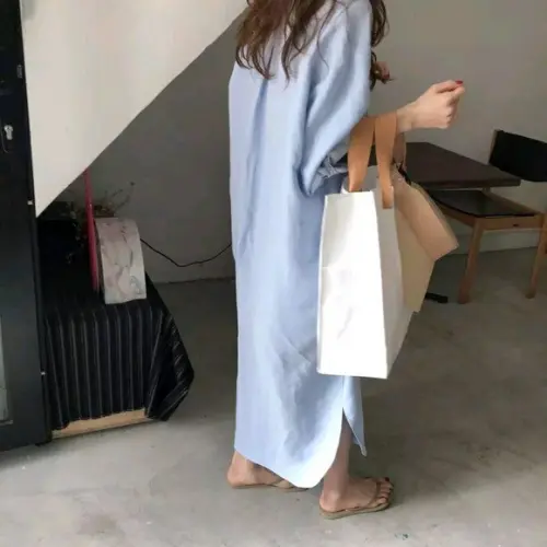 Vestido Chemise Algodão Botões Sob Medidas Plus Size