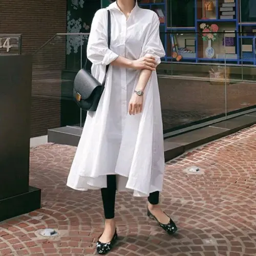 Vestido Chemise Branco Amplo