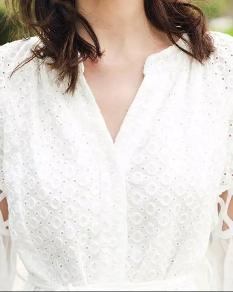 Vestido Chemise Branco Laise Lese Artesanal