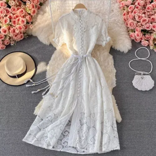 vestido de festa renda bordada det artesanais luxo