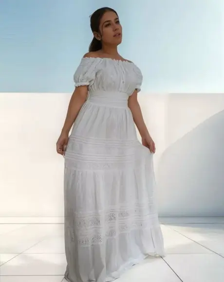 Vestido Longo Algodão Lese Renda Botões Batizado Civil Festa