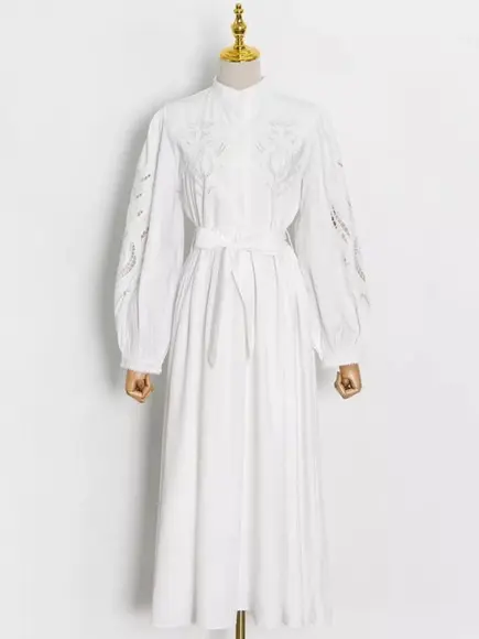 vestido longo branco manga longa civil festa