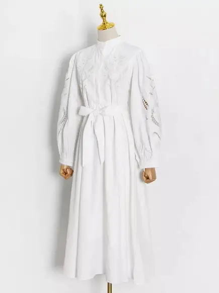 vestido longo branco manga longa civil festa