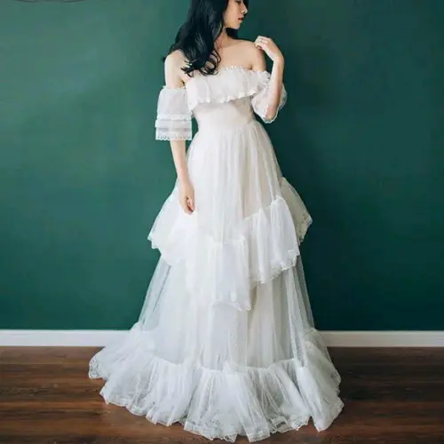 Vestido Longo Branco Noiva Pre Wedding