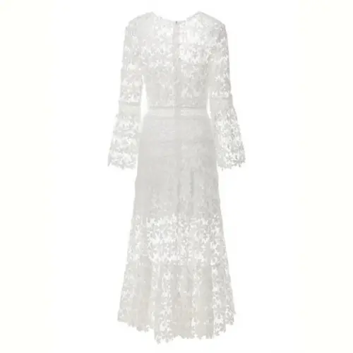 Vestido Longo Branco Renda Grupir Civil Noivado Festa