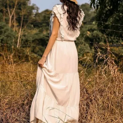 vestido longo branco retro faixa festa