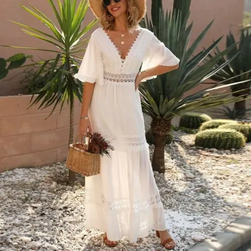 vestido longo branco seda renda grupir noivado festa