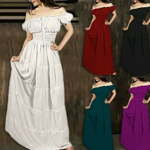 vestido longo estilo cigana rodado branco