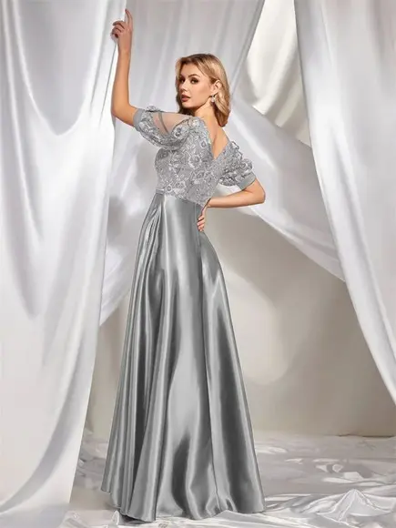 Vestido Longo Festa Madrinha Casamento Renda Cetim