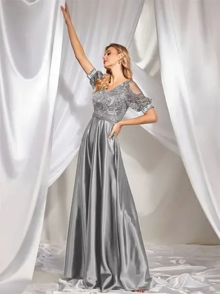 Vestido Longo Festa Madrinha Casamento Renda Cetim
