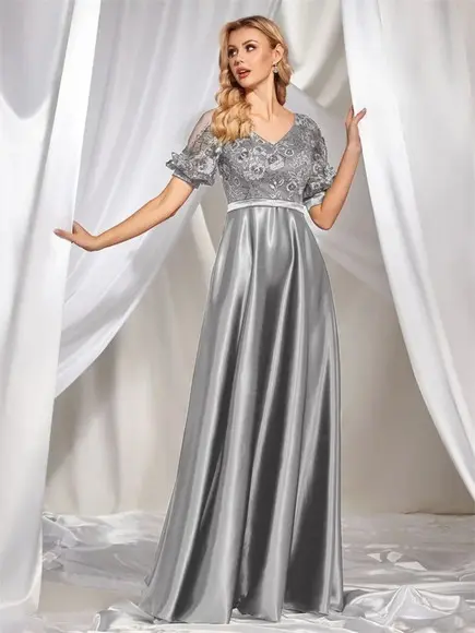 Vestido Longo Festa Madrinha Casamento Renda Cetim
