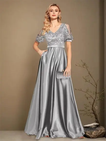 Vestido Longo Festa Madrinha Casamento Renda Cetim