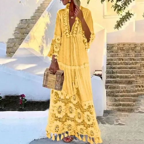 vestido longo linho renda guipir festa plussize