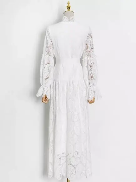 vestido longo renda bordada det artesanais festa sob medidas