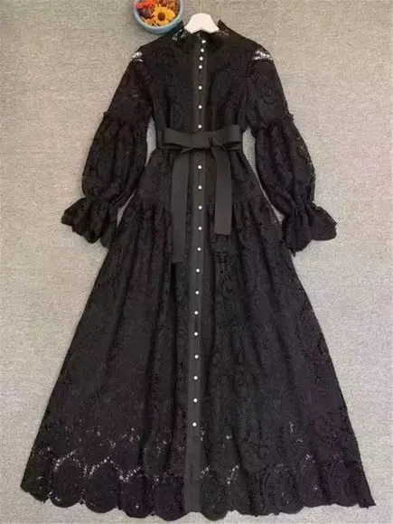vestido longo renda bordada det artesanais festa sob medidas