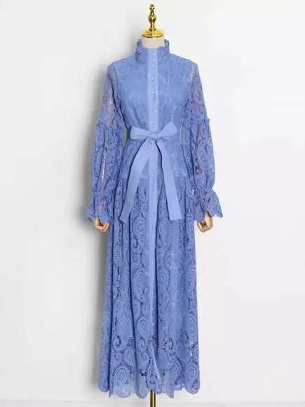 vestido longo renda bordada det artesanais festa sob medidas