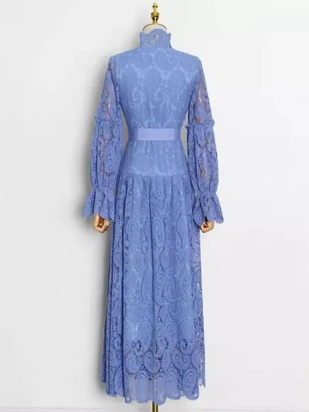 vestido longo renda bordada det artesanais festa sob medidas