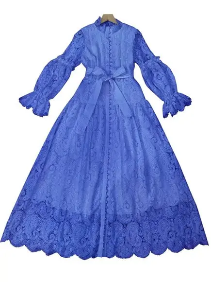 vestido longo renda bordada det artesanais festa sob medidas