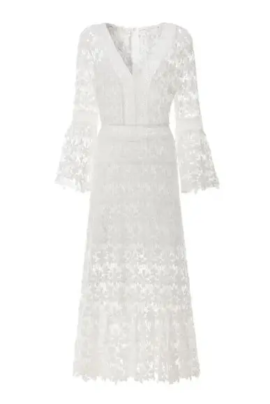 Vestido Longo Renda Guipir Madrinha Festa