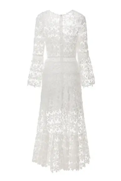 Vestido Longo Renda Guipir Madrinha Festa