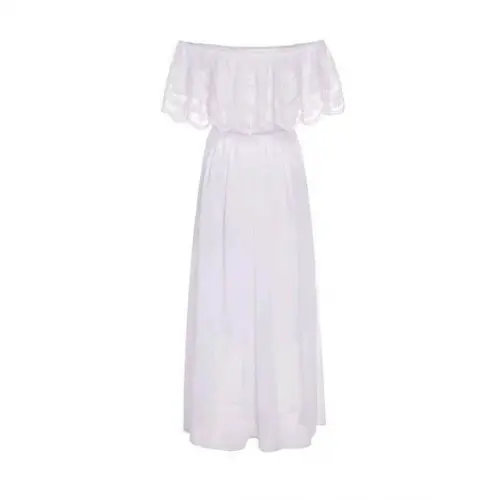 vestido longo renda manga ciganinha festa civil