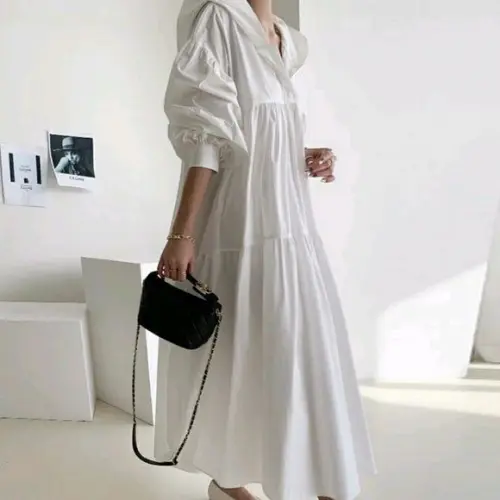 vestido longo tecido algodão especial P ao Plus
