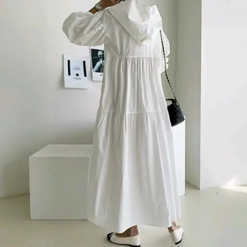 vestido longo tecido algodão especial P ao Plus