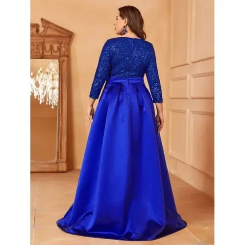 Vestido Longo Seda Cetim Renda c Paete Sob Medidas