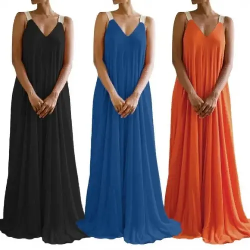 Vestido Longo Tecido Seda Amplo Plussize G4