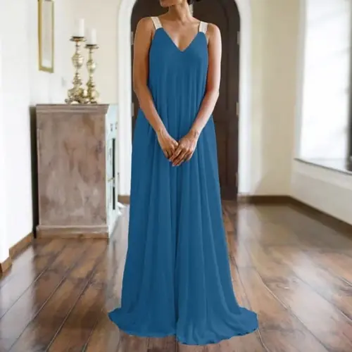 Vestido Longo Tecido Seda Amplo Plussize G4