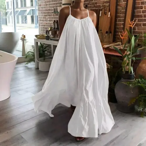 Vestido Longo Tecido Seda Amplo Plussize G4