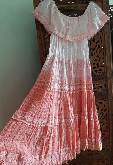 Vestido Manga Ciganinha Renda Guipir