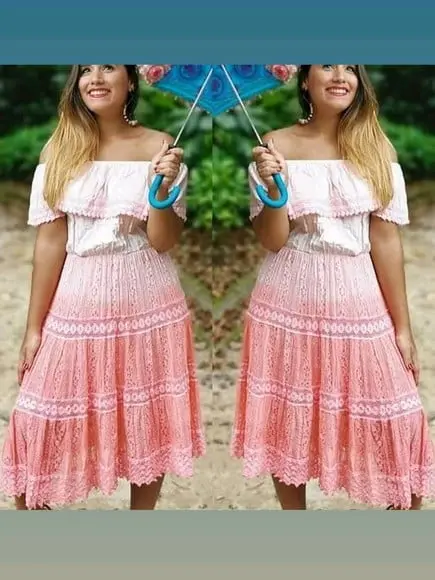 Vestido Manga Ciganinha Renda Guipir
