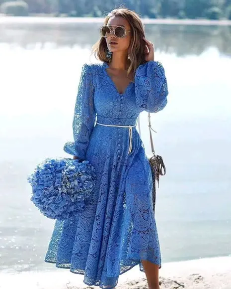 vestido renda bordado rechilieu det artesanais festa