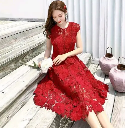 Vestido Renda Grupir Bordada Retro Artesanal Princesa