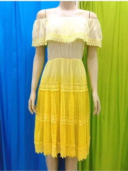 Vestido Renda Guipir Ciganinha Princesa