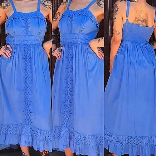 Vestido tecido laise mullet assimétrico