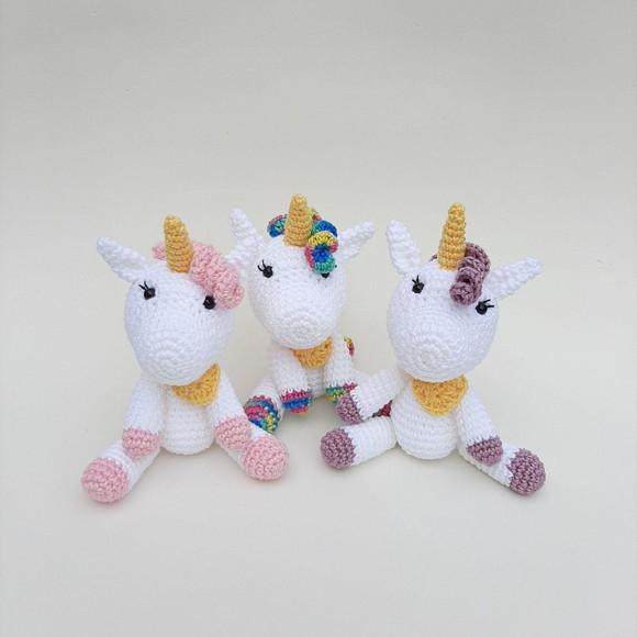 Amigurumi De Crochê Pequeno Unicórnio- Unidade